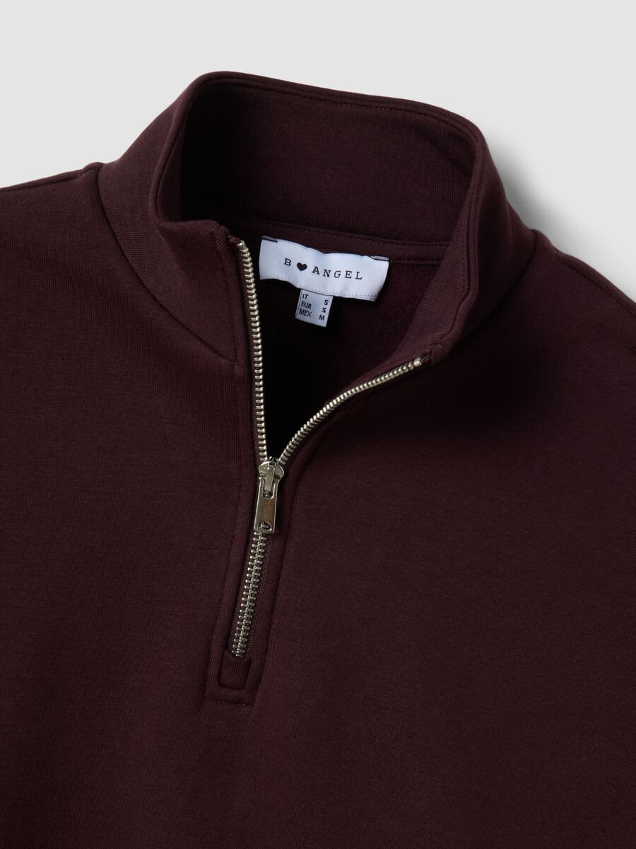 Lila Half-Zip aus Baumwollmix im Layering-Look, Regular Fit_1