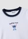 White stretch cotton T-shirt with Stitch print, regular fit_5