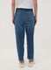 Jeans denim blu in puro cotone con vita paperbag baggy fit_2