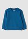 Blue crew-neck sweatshirt in pure organic cotton_0
