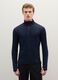 Blue and black high-collar sweatshirt, regular fit with half zip_0