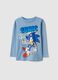 T-shirt infantil azul de algod&atilde;o puro com Sonic regular fit_0
