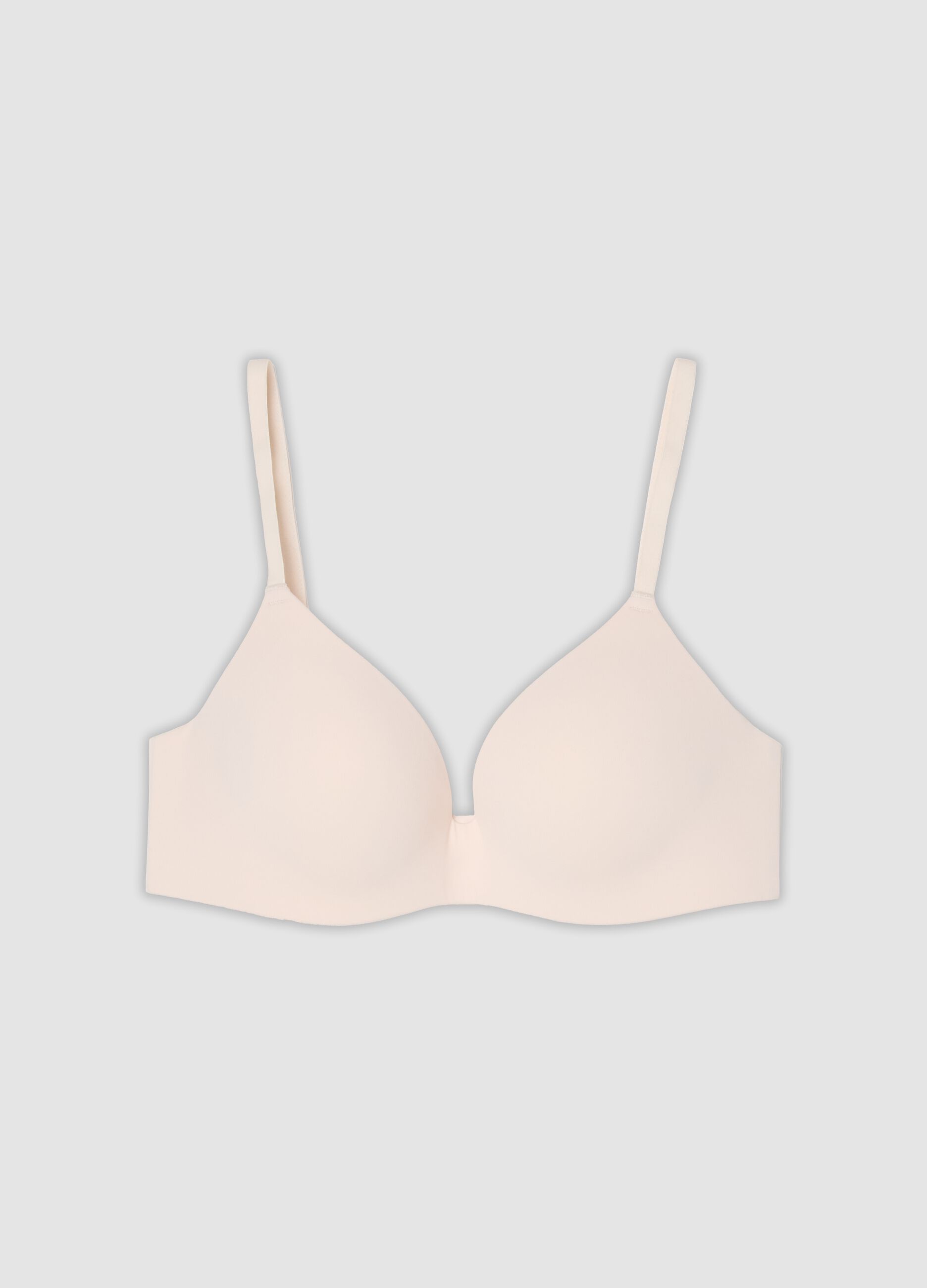 Pink padded triangle bra in stretch fabric