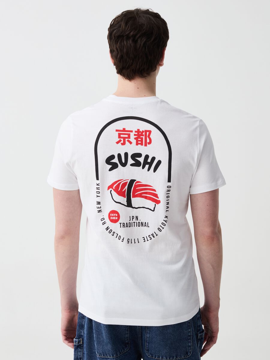 T-shirt in cotone con stampa sushi_2