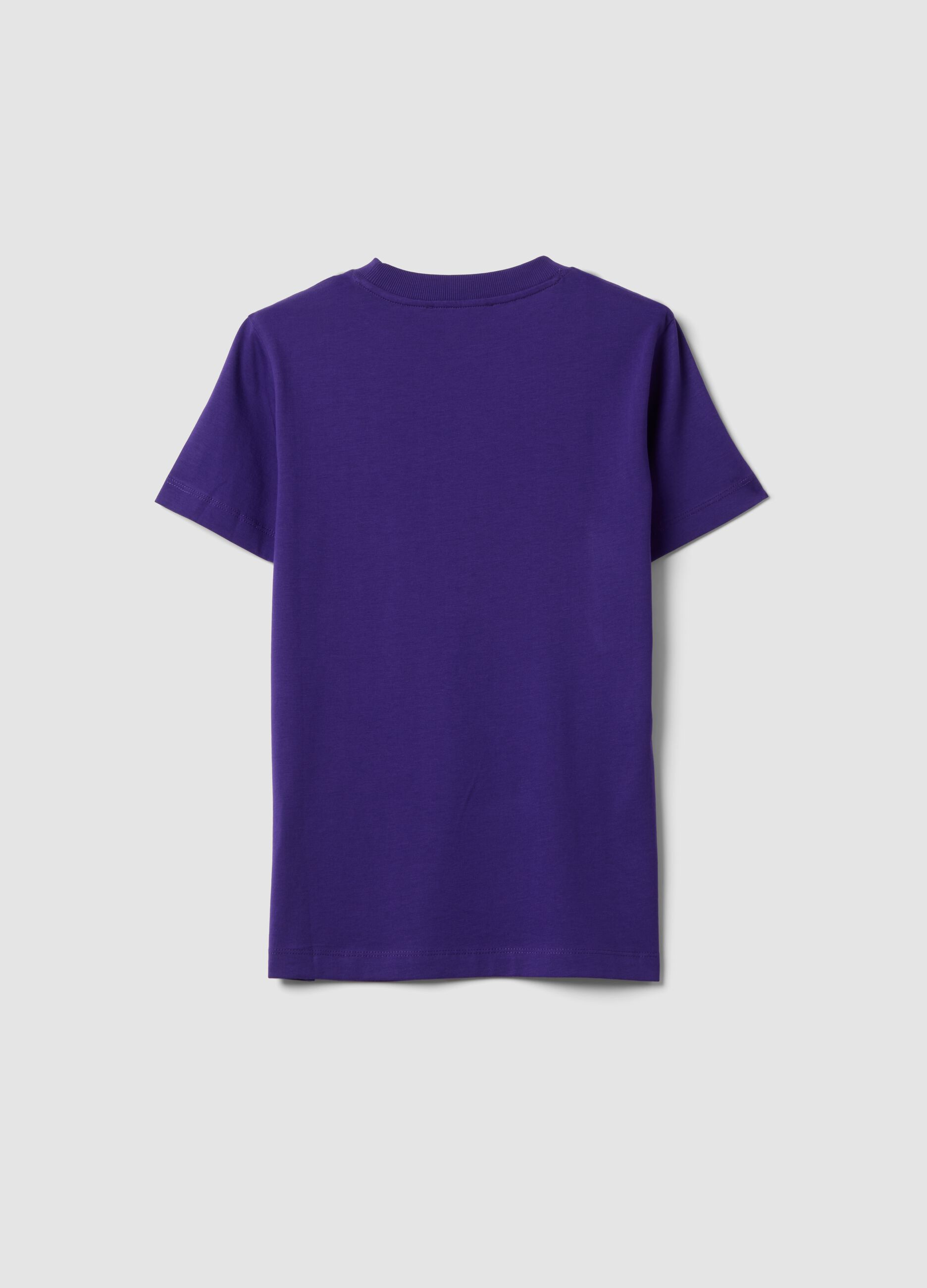 Purple crew-neck Supima cotton T-shirt, regular fit