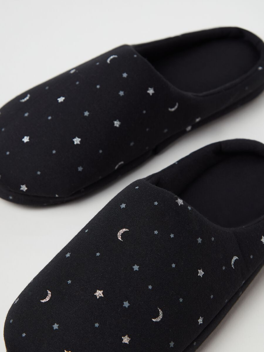 Slippers with moon and stars print_0