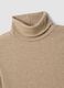 Beiger Pullover aus elastischer Viskose mit Rundhalsausschnitt, Regular Fit_1