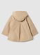Beige cotton blend regular fit jacket for girls_1