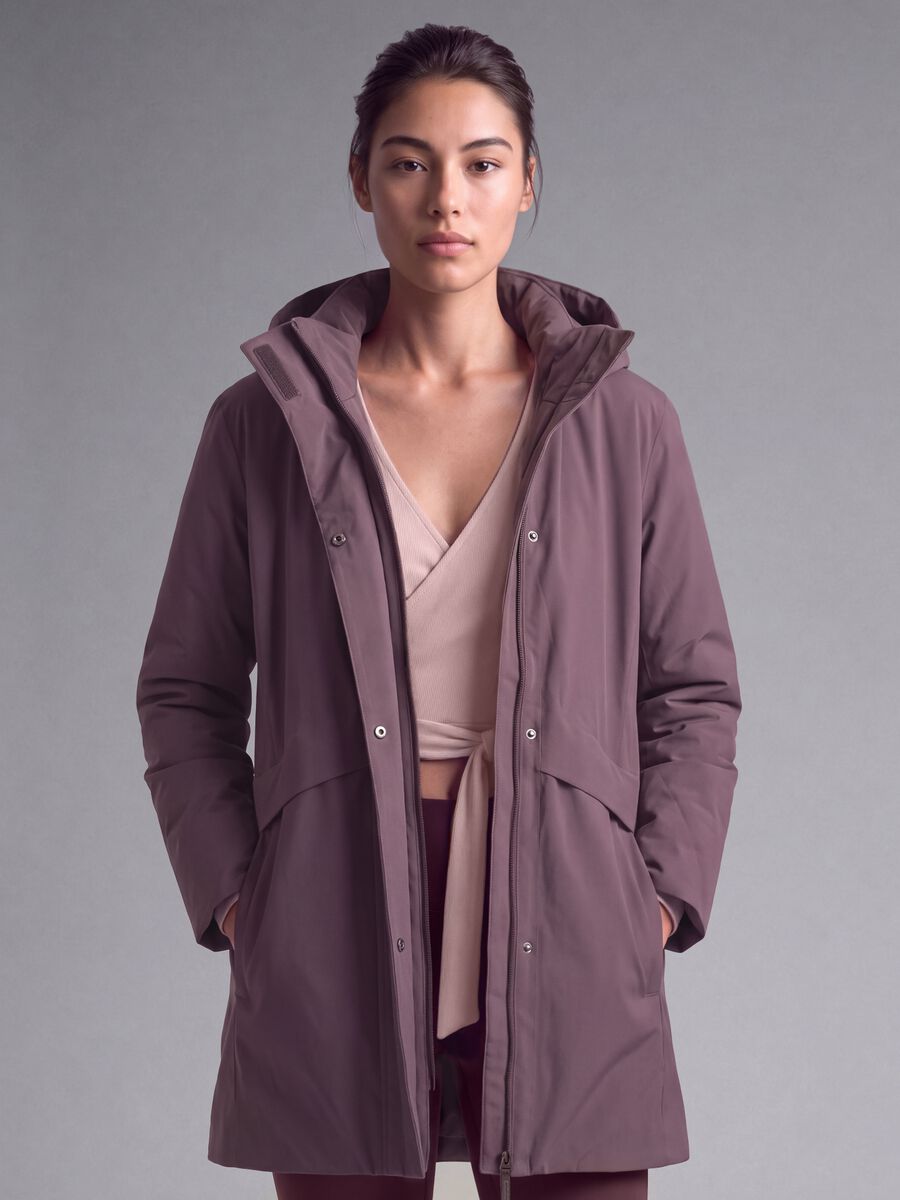 Water-repellent, breathable padded purple parka with hood ALTAVIA STUDIO_2