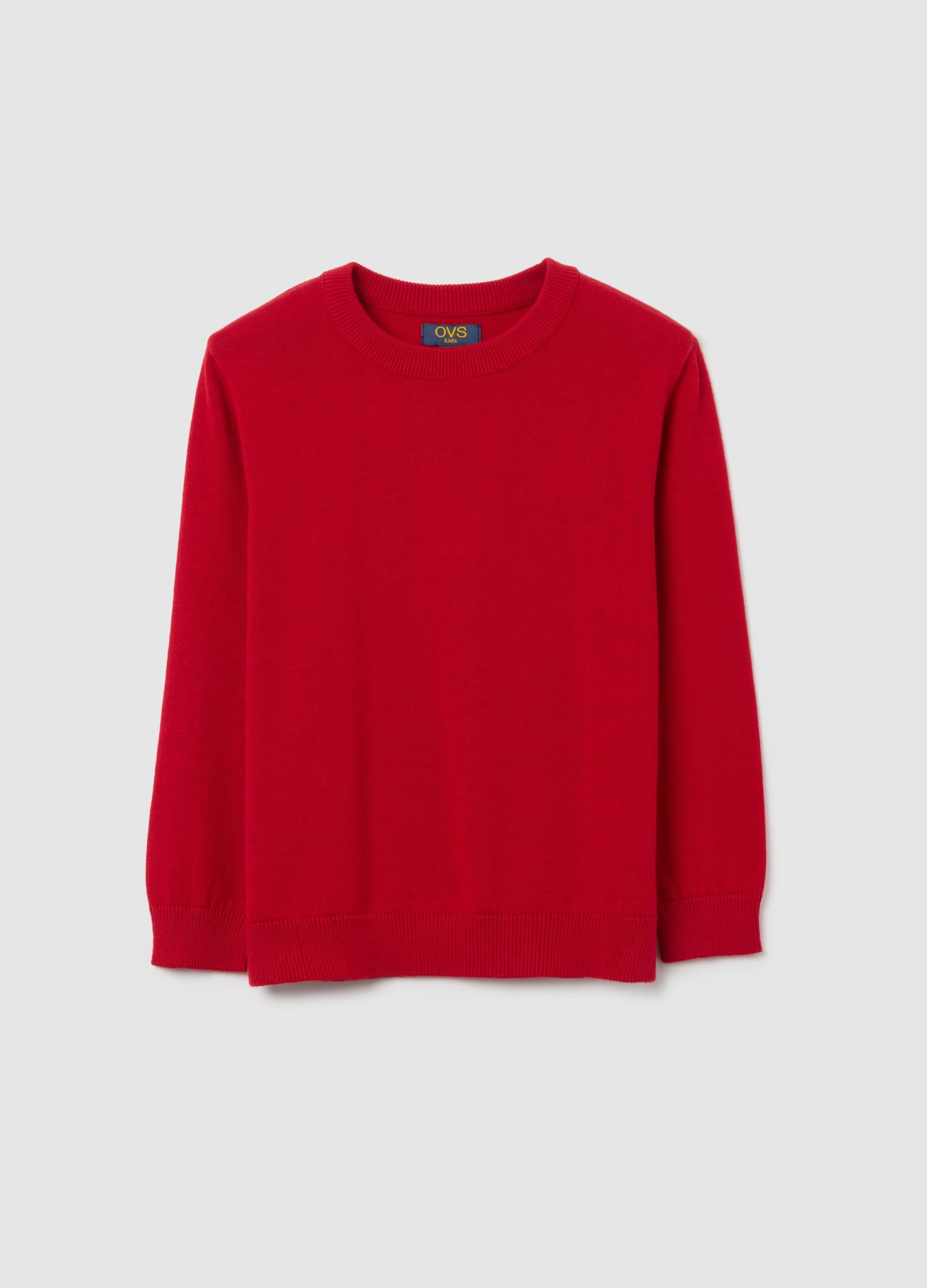Children's red pure cotton oversized jumper