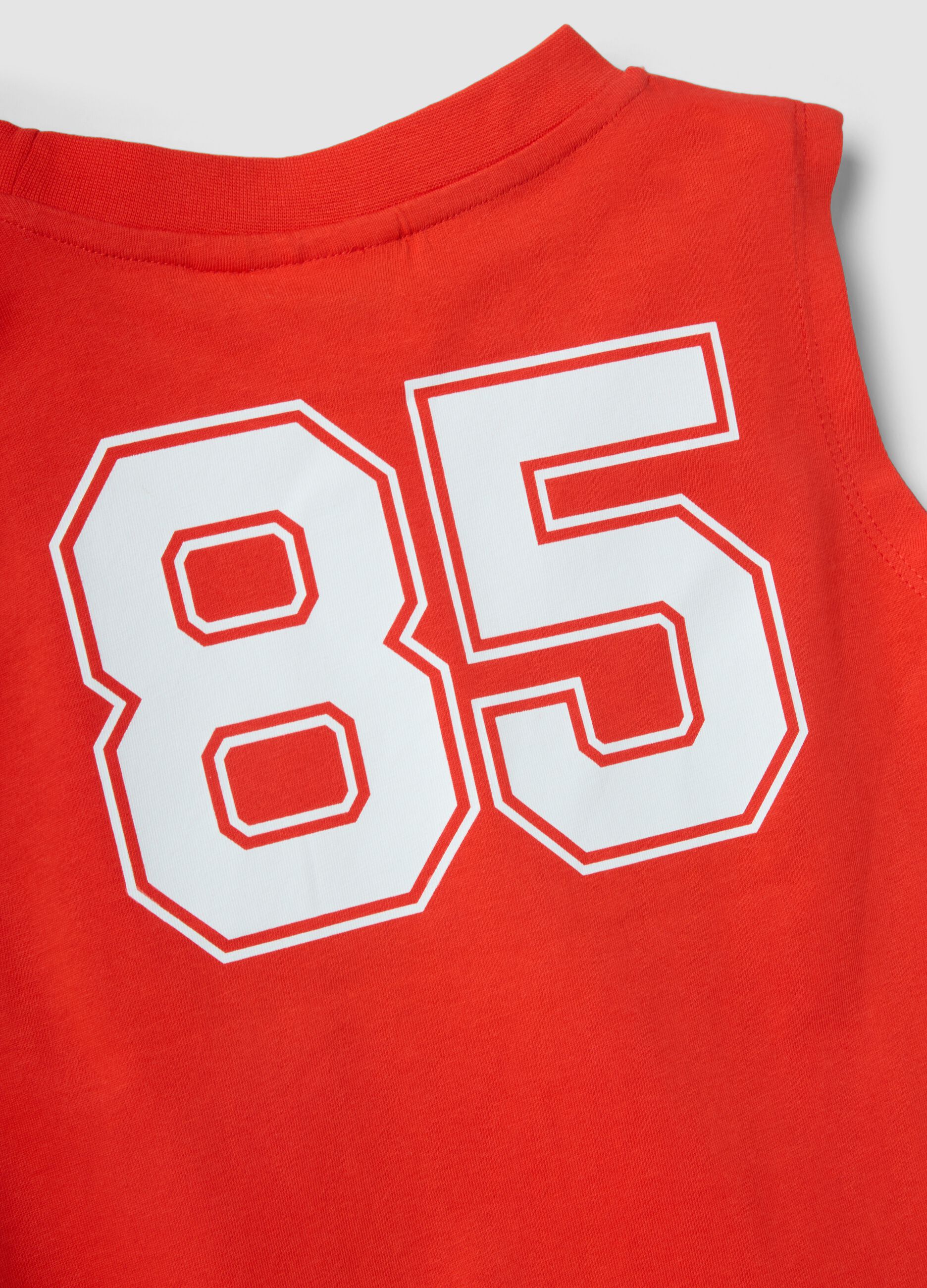 Red 100% cotton Super Mario Bros print vest top for boys