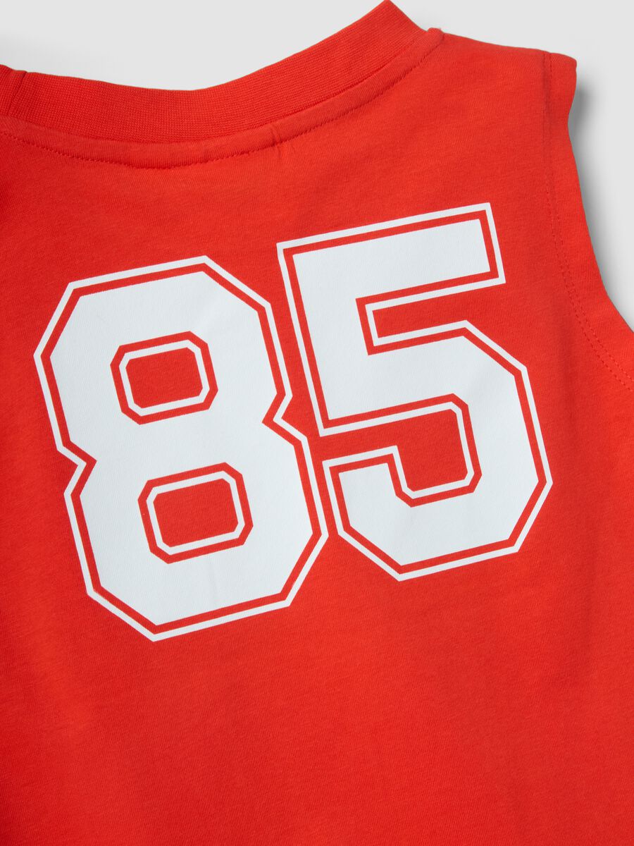 Red 100% cotton Super Mario Bros print vest top for boys_3