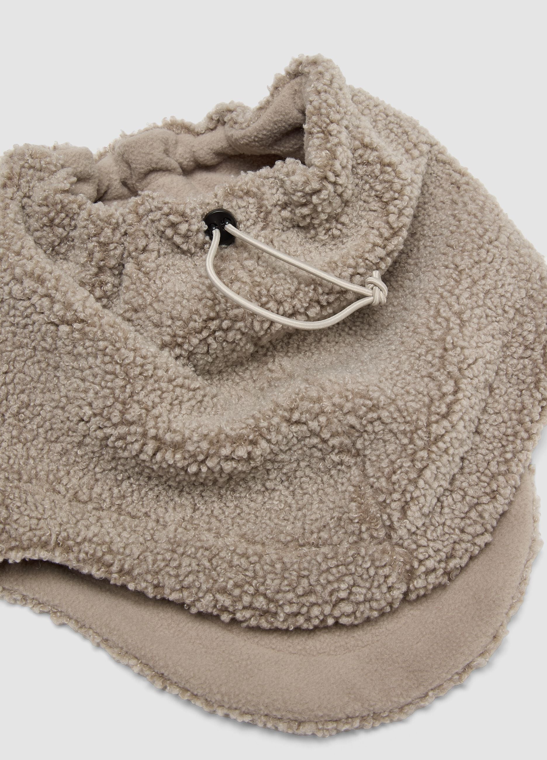 Beige teddy-effect neck warmer with drawstring ALTAVIA WITH DEBORAH COMPAGNONI