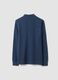 Blue long-sleeve organic cotton piqu&eacute; polo shirt, regular fit_2