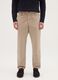 Beige ribbed cotton blend trousers in regular fit_1