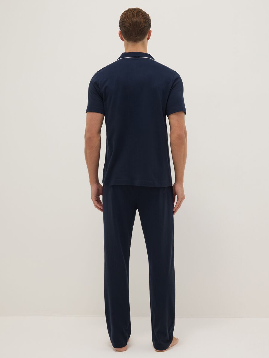 Regular Fit Blue Pure Cotton Pyjamas_2