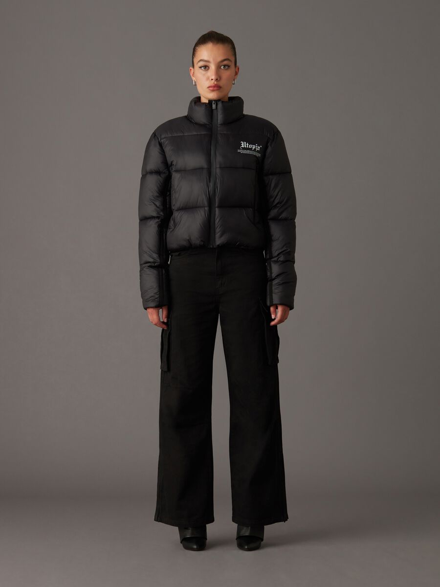 Black technical cropped down jacket_3