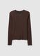Brown regular fit pure cotton sweater_4