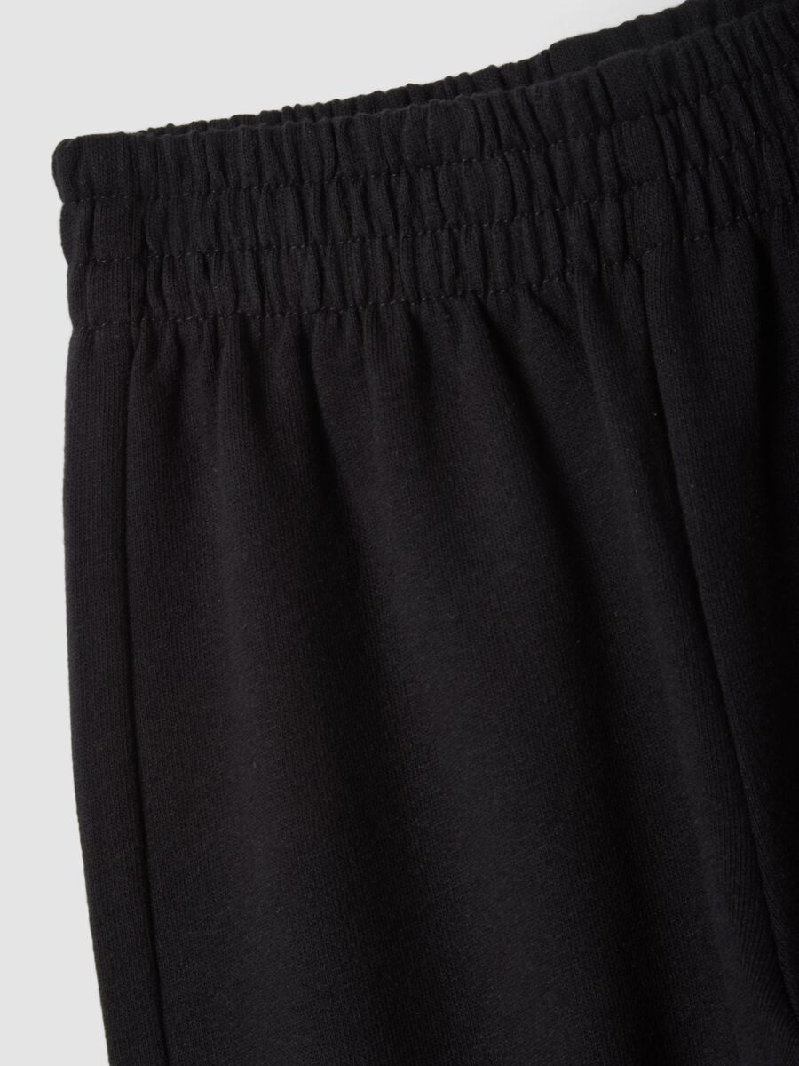 Girls&rsquo; black pure cotton joggers, regular fit_2