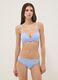 Regular fit blue stretch cotton briefs with lace details_0