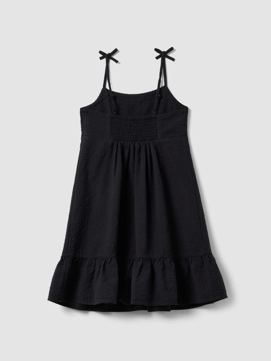 Black pure cotton dress with thin straps_4