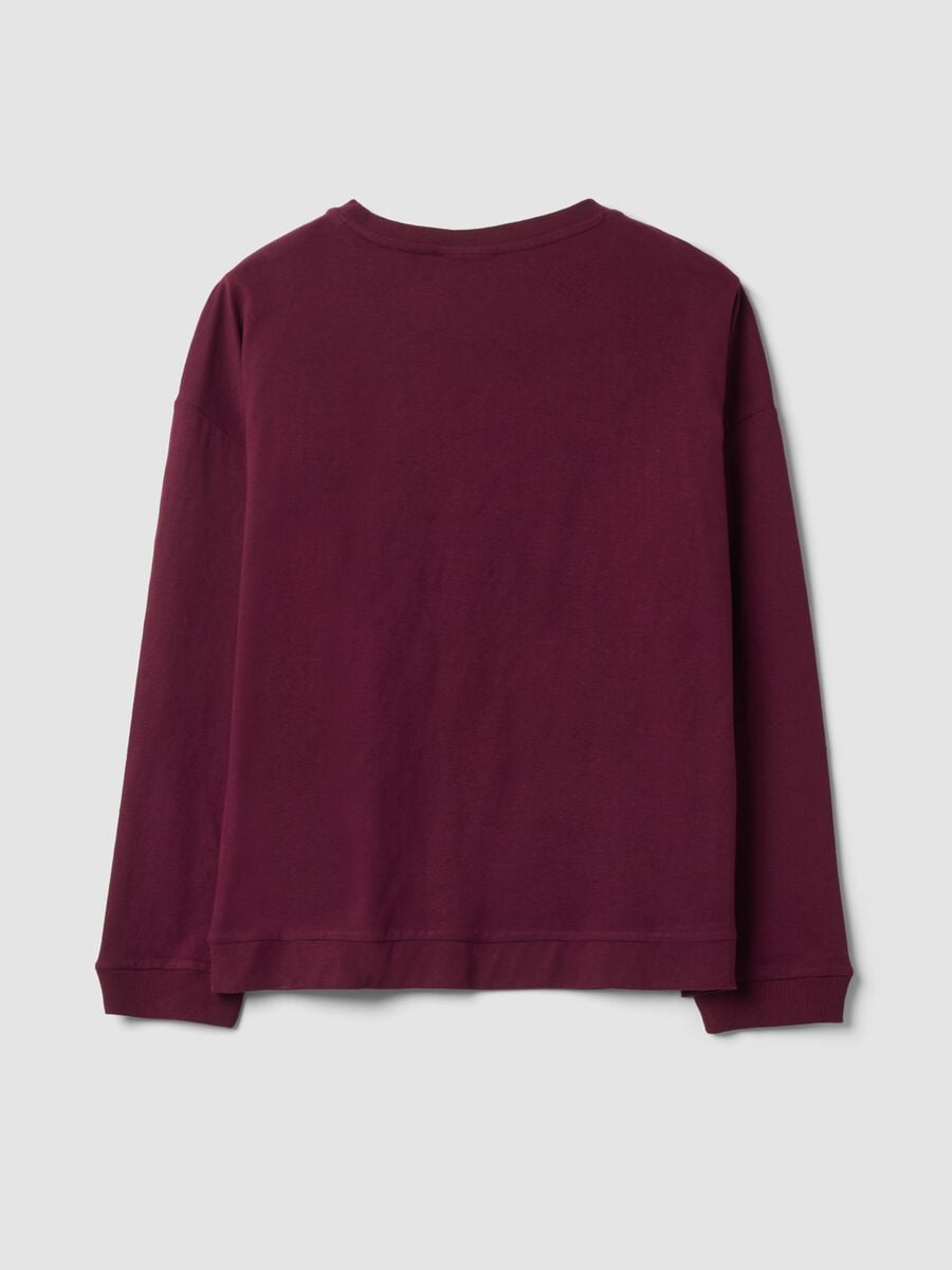Purple pure cotton Peanuts print pyjama top_6