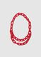Red Glass Necklace with Braided Texture_0