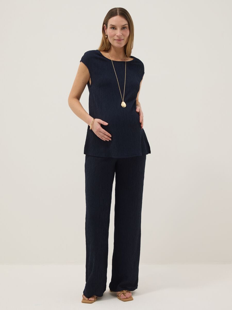 Blaue Umstandshose Relaxed Fit_0