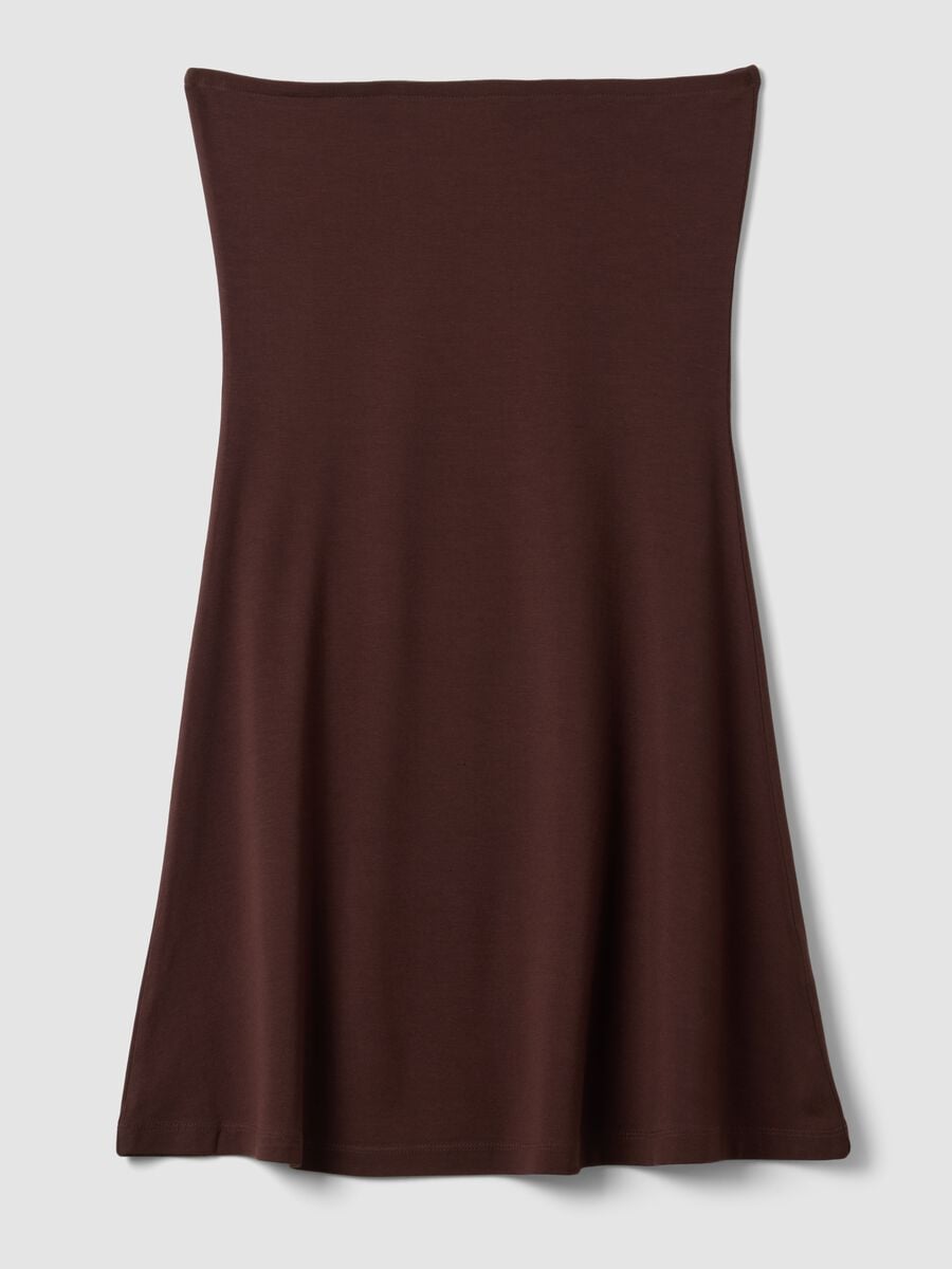 Brown Stretch Viscose Mini Dress_0
