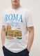 Wei&szlig;es T-Shirt aus reiner Baumwolle mit Print, Regular Fit_2