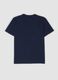 Blue crew-neck T-shirt in pure mercerised cotton_2