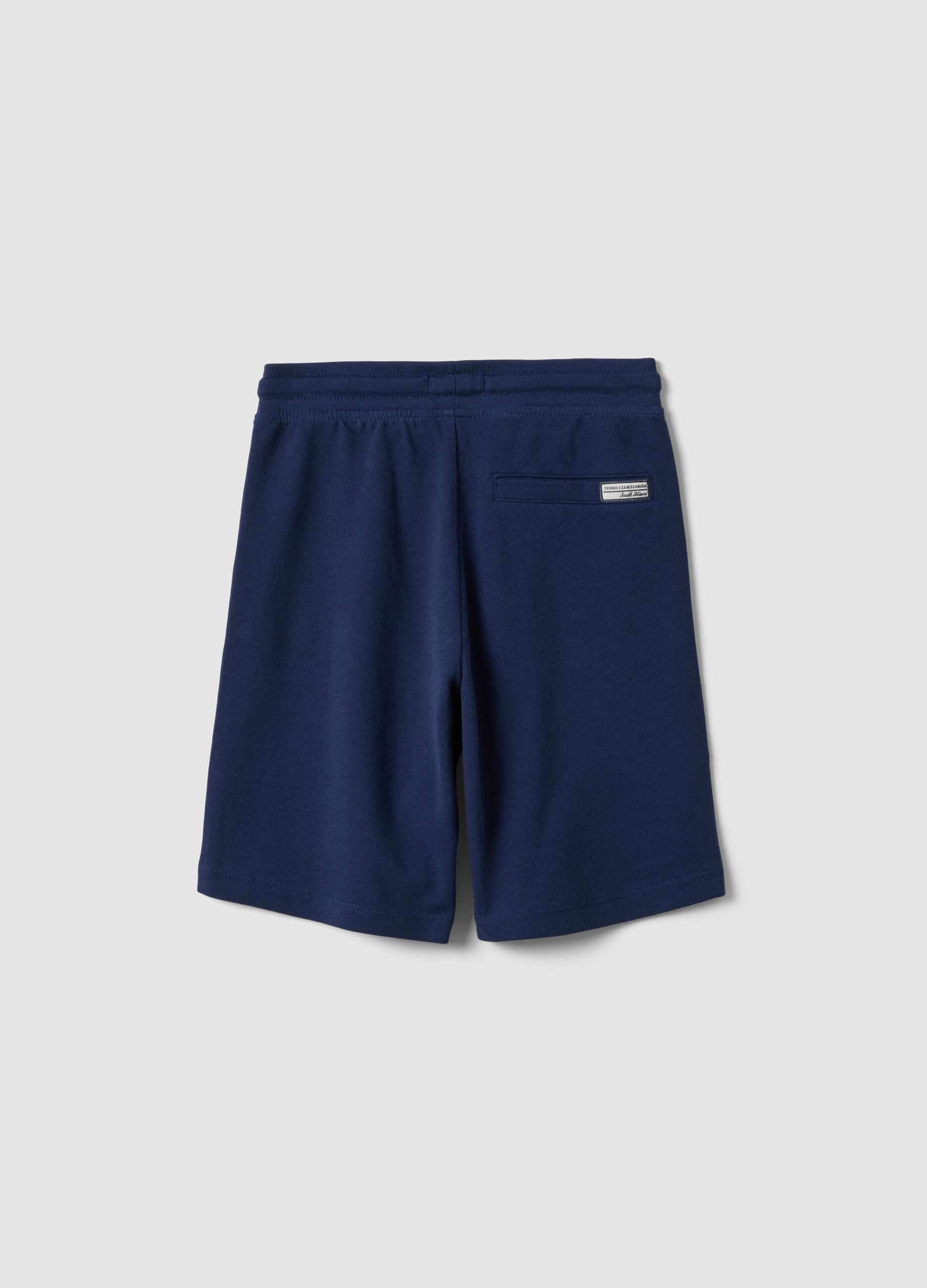 Children's regular fit blue pure cotton shorts