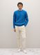 Blue regular fit jumper with jacquard pattern_0