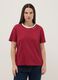 Red regular fit stretch cotton t-shirt with embroidered phrase_1