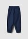 Children's Regular Fit Blue Cotton Jogger Trousers_1