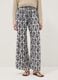 White pure viscose patterned trousers, regular fit_1