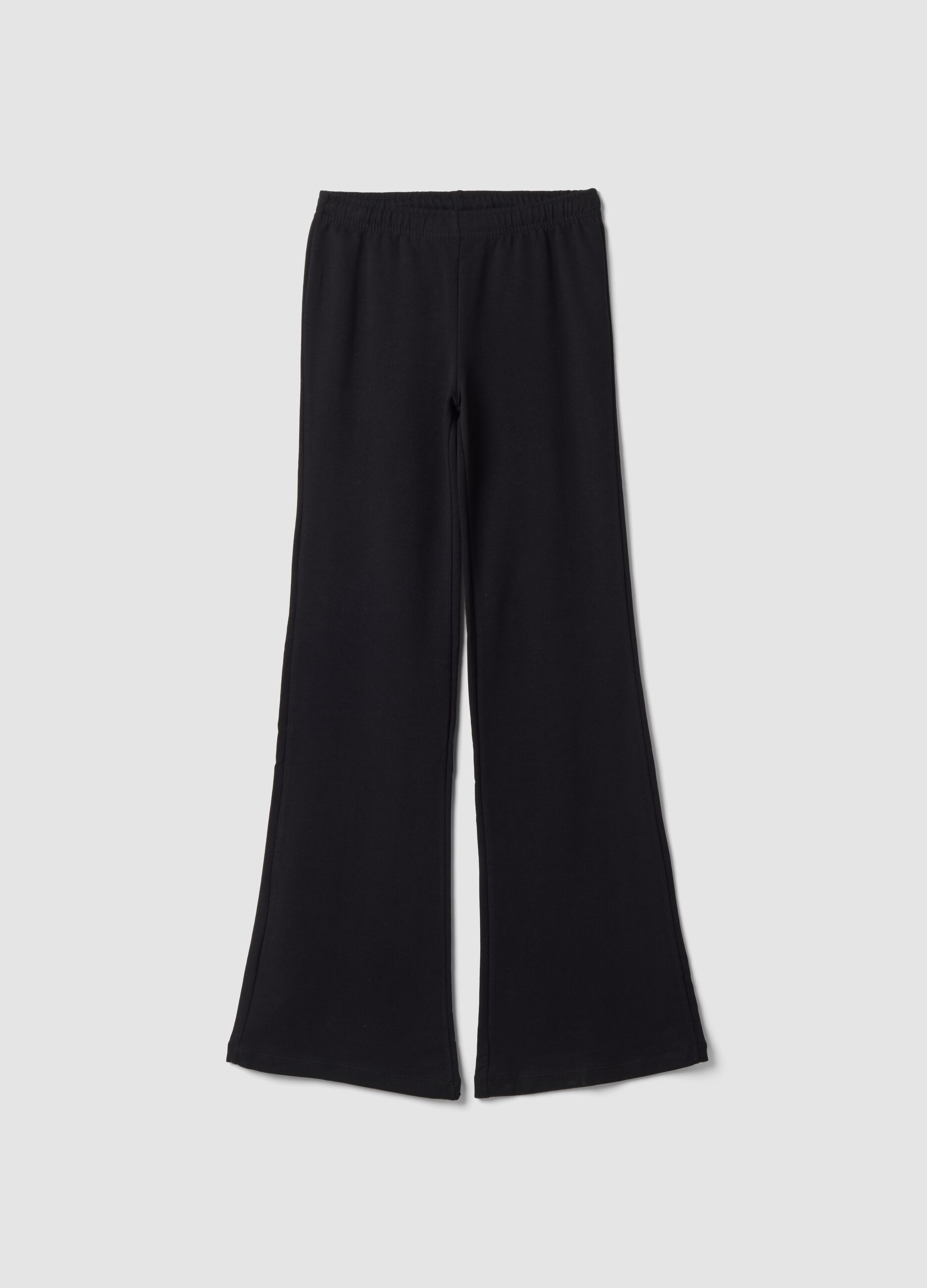 Schwarze Flare-Jogger aus reiner Baumwolle
