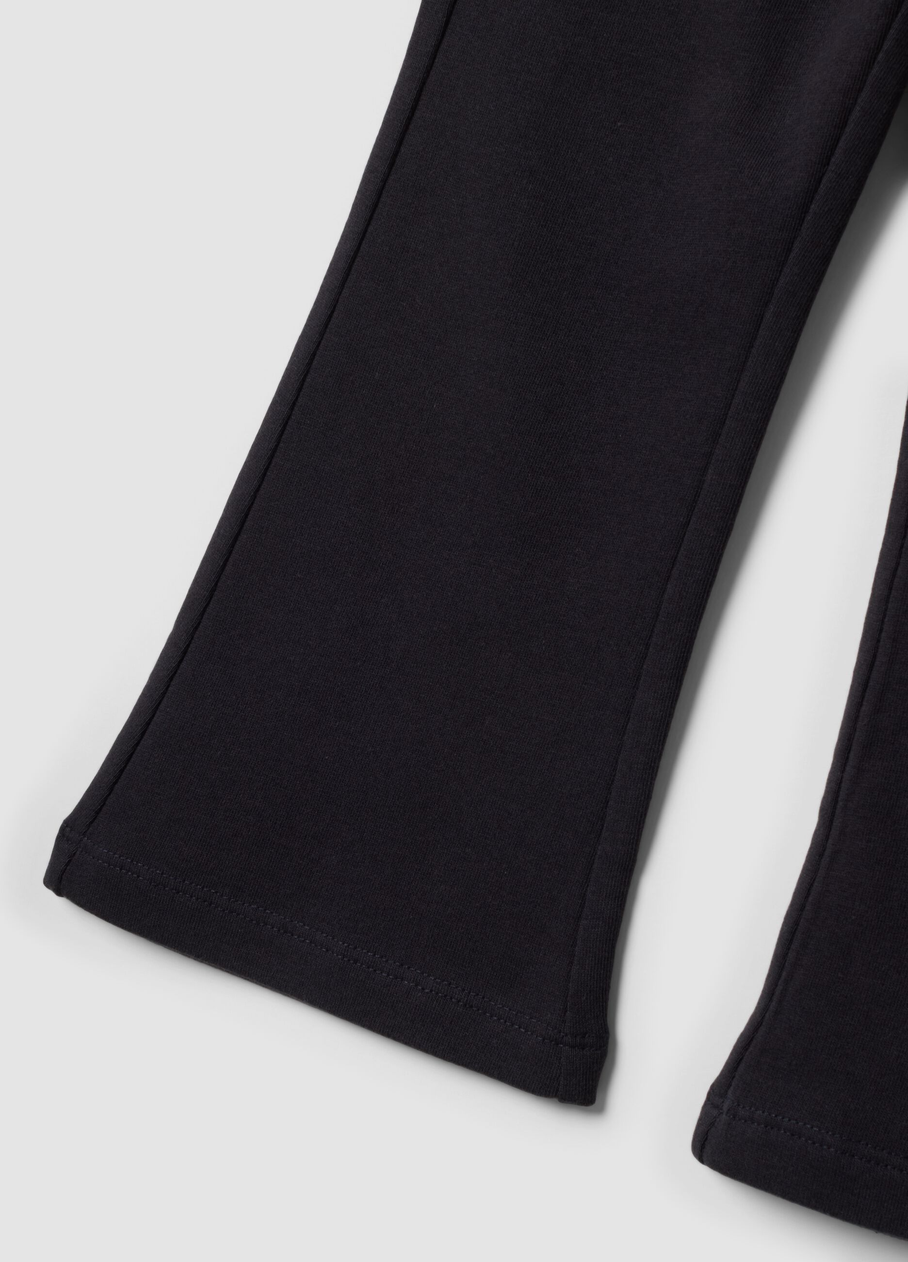 Black pure cotton flare-fit joggers for girls