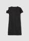 Black stretch cotton dress with shoulder cut-out_1