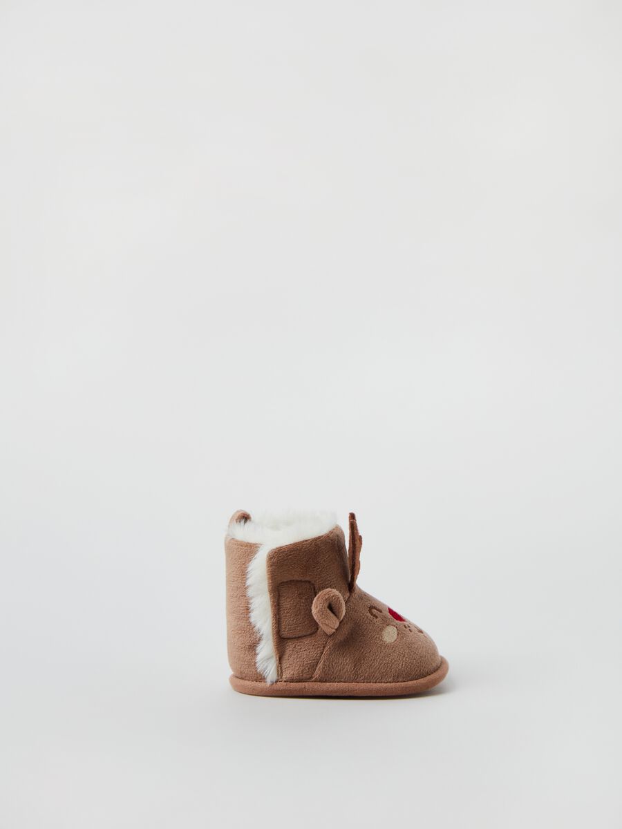 Velour ankle boots with reindeer_0