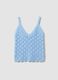 Sky-blue crochet waistcoat in pure cotton, regular fit_4