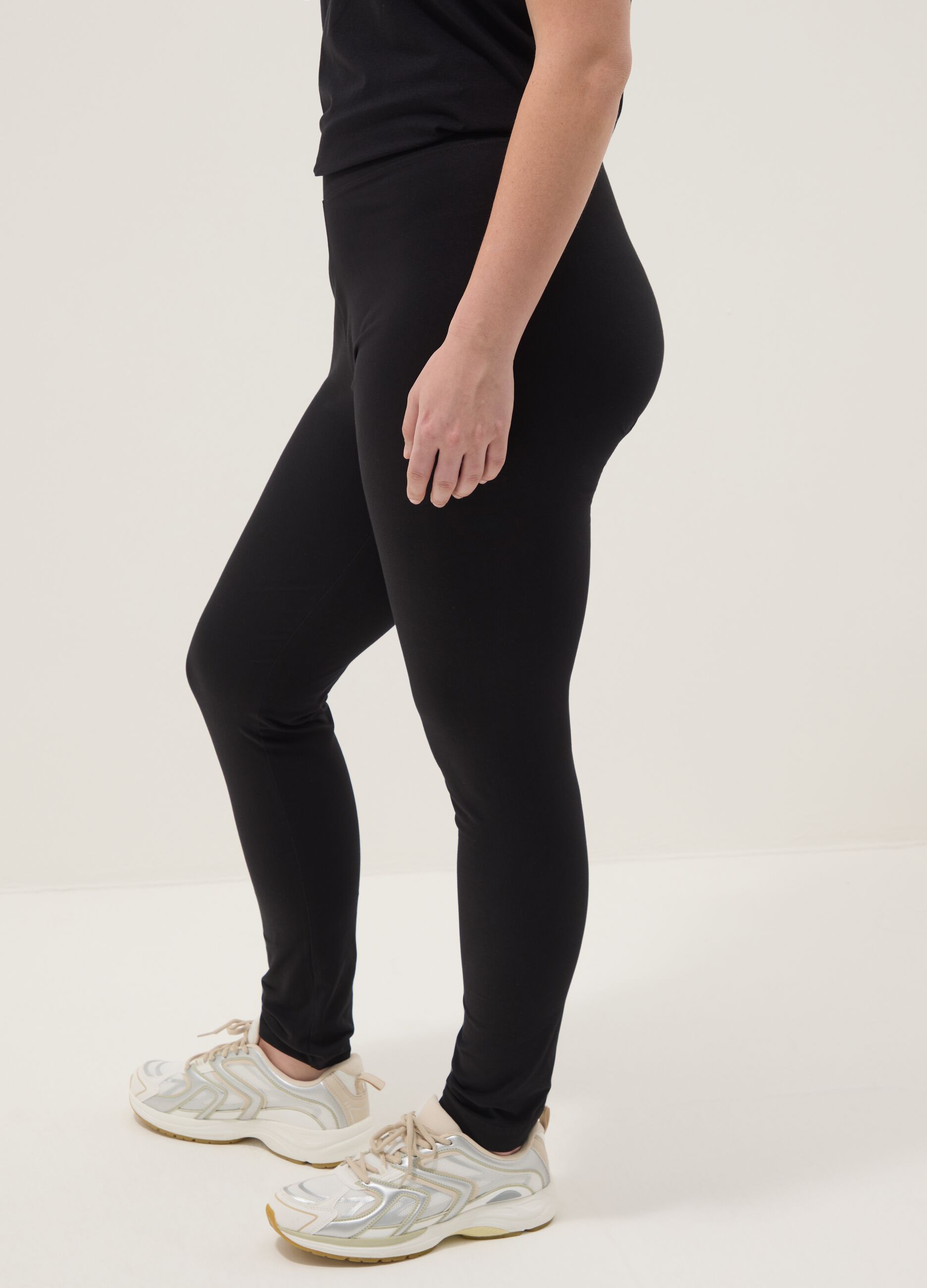Schwarze Skinny-Fit-Leggings aus Stretch-Baumwolle