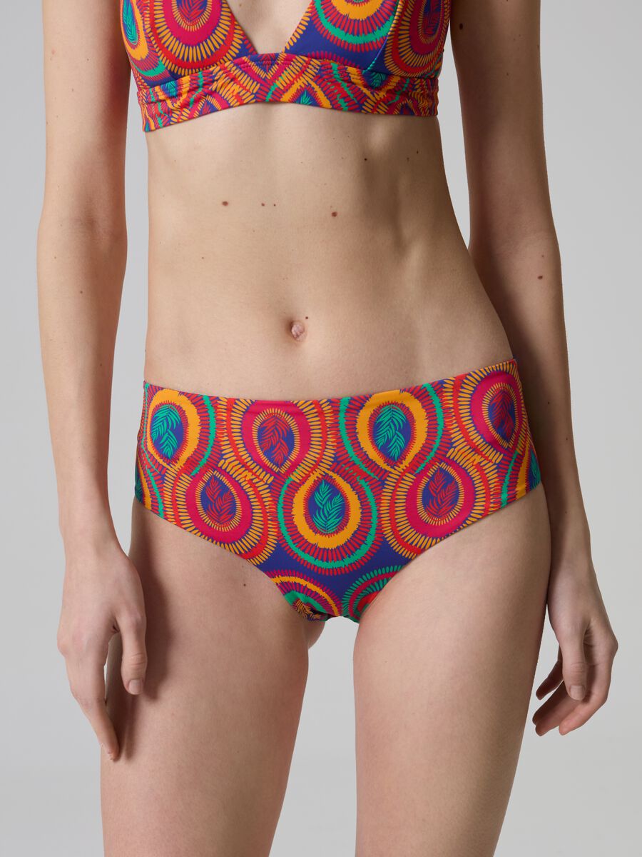 Braguita bikini de cintura alta estampado tropical_1