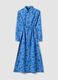 Long blue organic cotton kaftan_0