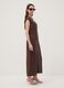 Long brown V-neck button-through dress, regular fit_1