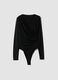 Black stretch-fabric bodysuit with crew neck_2