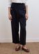 Black stretch viscose trousers with regular tapered fit_1