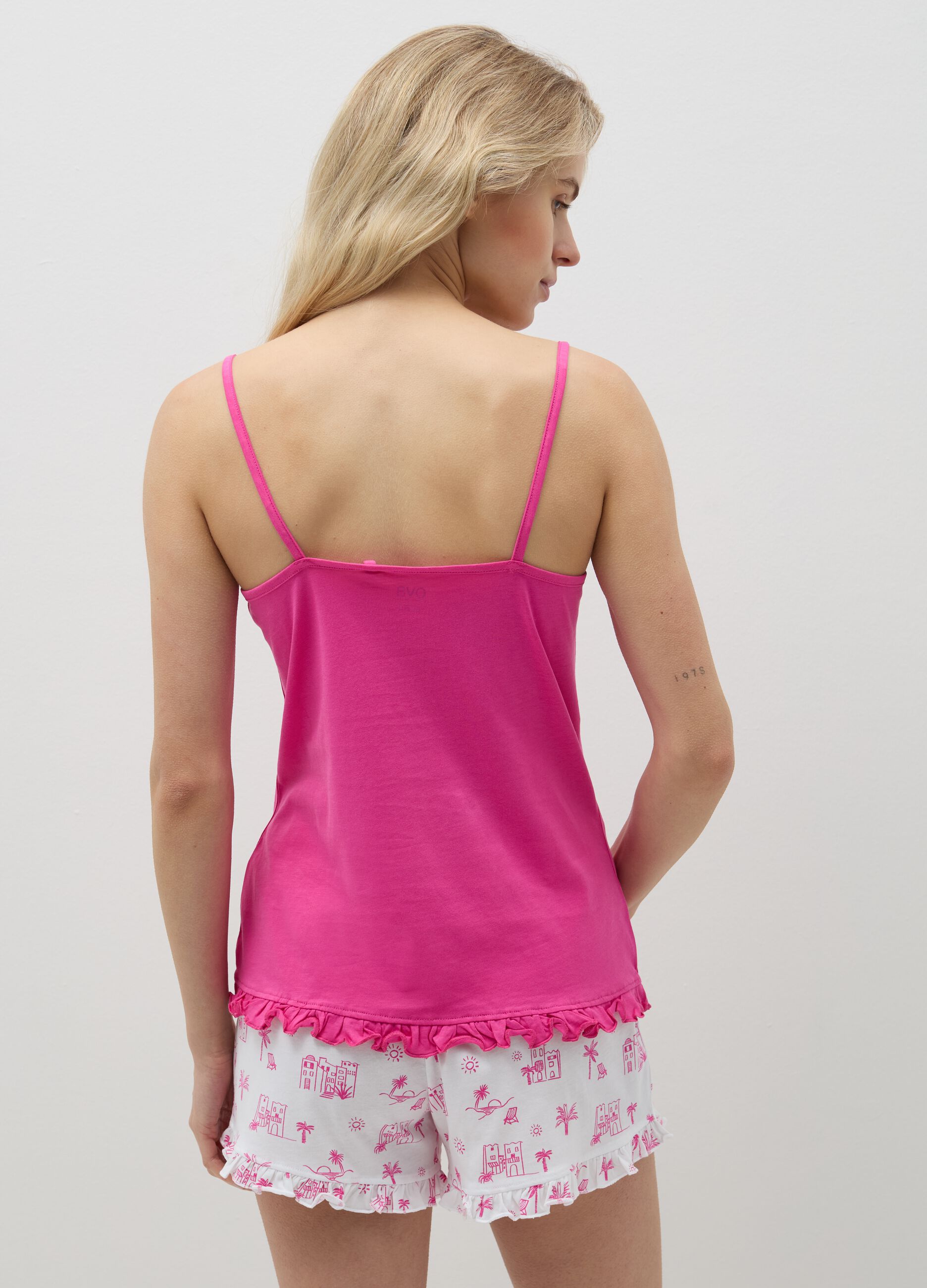 Short pyjamas with Summer Vibes print