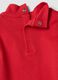 Red organic cotton T-shirt with raised collar_3