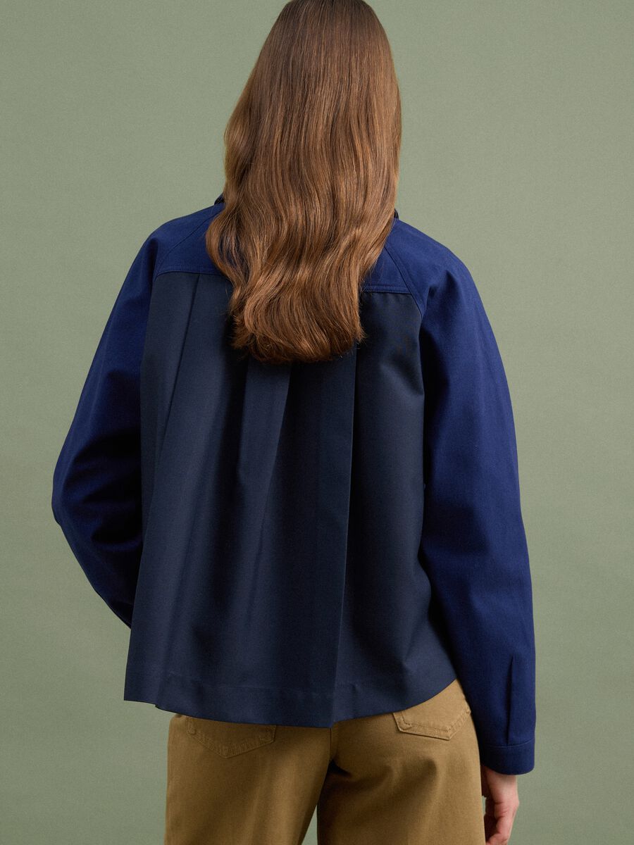Blue pure cotton regular-fit shacket_3